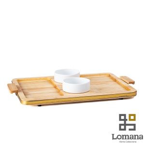 اردورمستطیل دسته دار 4 تایی با پیاله فریم طلایی352-111