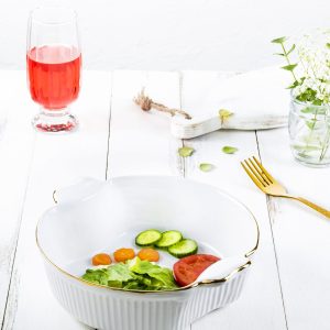 تابه سرامیکی گرد لب طلا شیار دار 756