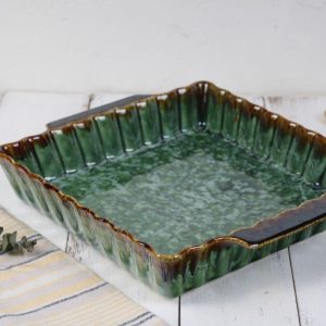 تارت مربع سرامیکی دسته دار زمرد 128