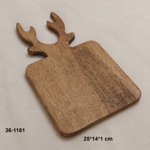 1161-تخته سرو مربع کوچک طرح شاخ گوزن رنگ گردویی