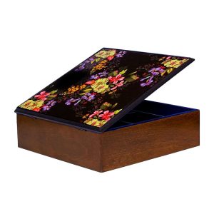 جعبه پذیرایی چوبی طرح دار