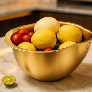 لگن آبکش همه کاره استیل طلایی